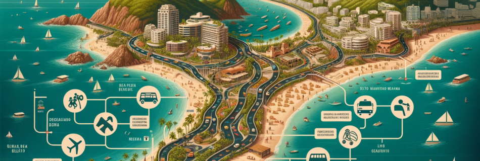 Detailed map showing routes to Amapas Beach in Puerto Vallarta