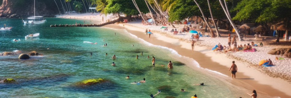Serene activities at Conchas Chinas Beach with snorkeling, tide pool exploration, and a peaceful picnic setting.