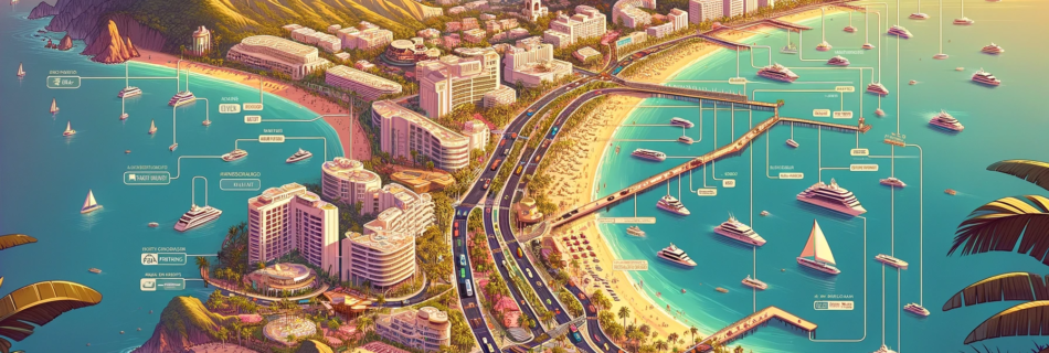 Comprehensive map showing routes to Garza Blanca Beach in Puerto Vallarta