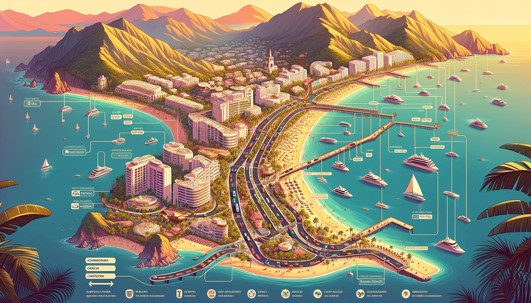 Comprehensive map showing routes to Garza Blanca Beach in Puerto Vallarta