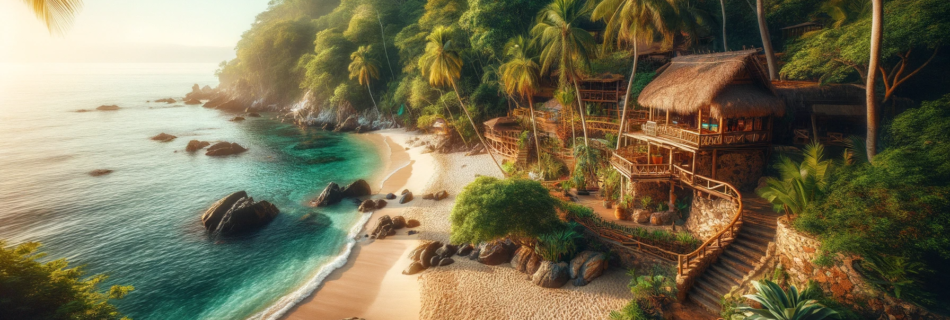 Serene view of Las Caletas Beach in Puerto Vallarta