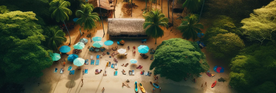Aerial view of Las Caletas Beach