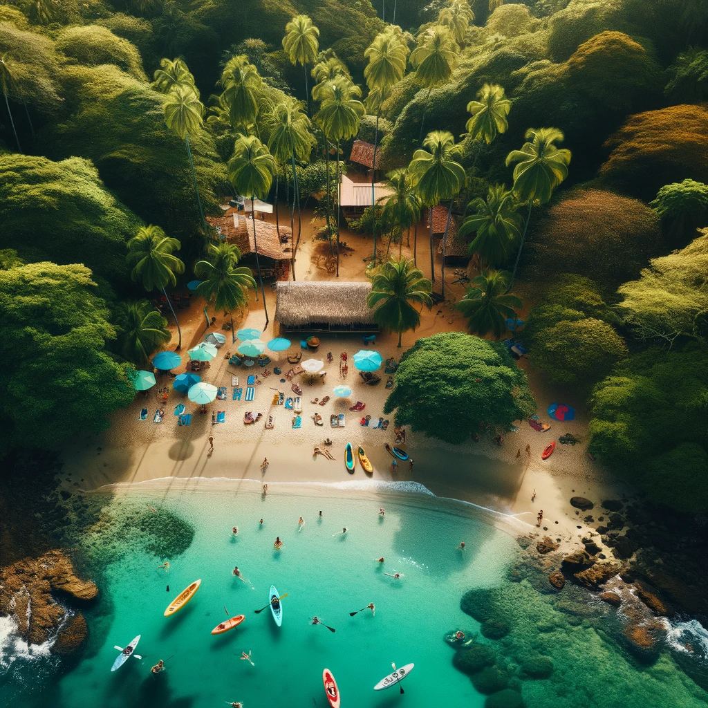 Aerial view of Las Caletas Beach