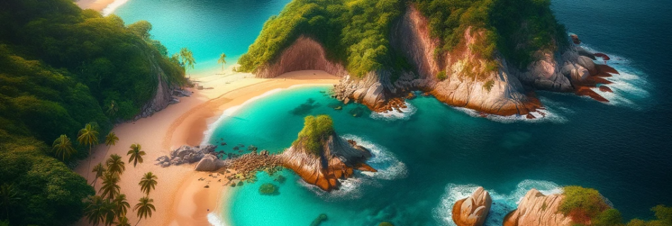 Breathtaking view of Colomitos Beach with turquoise waters and lush greenery